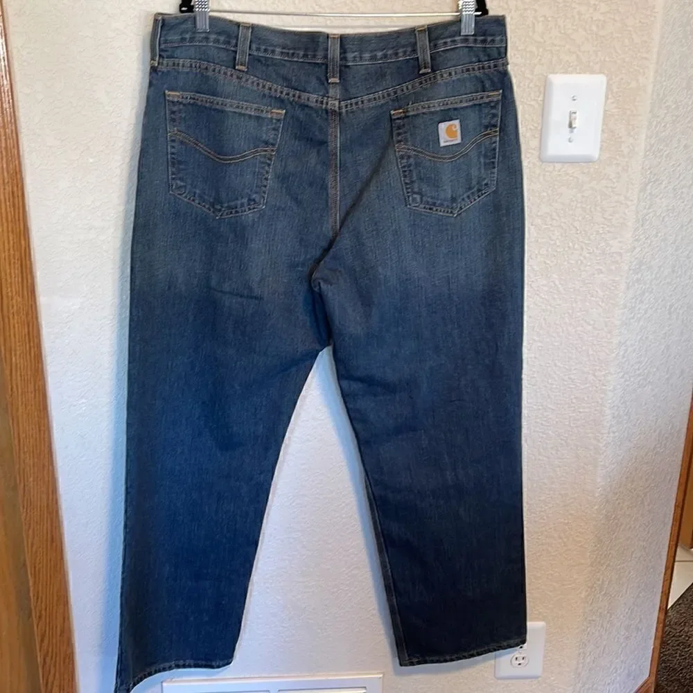 Carhartt- Men’s Blue Denim Relaxed Fit Jeans, Size 40 x 30